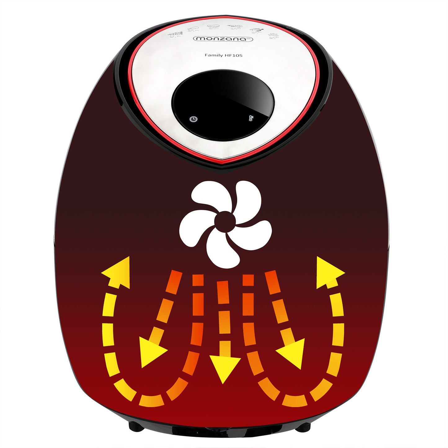 Monzana Airfryer Family HF105 - MET touch display - 1800 W - 6,5L