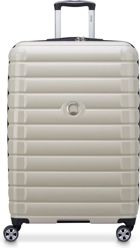 DELSEY PARIS Shadow 5.0 4DR Uitbreidbare Trolley – 75 cm – 106L – Hardcase – TSA-slot – Ivory/Crème