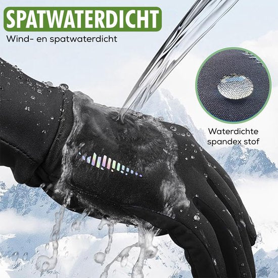 Travelhawk Handschoenen - Spatwaterdichte Handschoenen Heren - Handschoenen Dames - Handschoenen Winter - Scooter/Fiets - Zwart