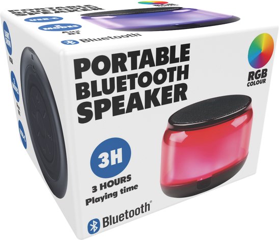 Draagbare Bluetooth Speaker - Muziek box met RGB verlichting - Partybox met 3 uur speeltijd - Draadloze speaker met USB-C