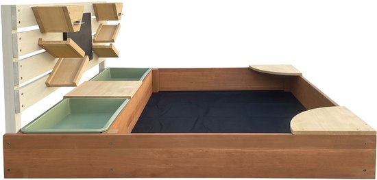 AXI Cato zandbak met zand & waterbakken en Speelwand Beige/bruin- Zand & Water - Inclusief afdekzeil en gronddoek - 10 jaar garantie!