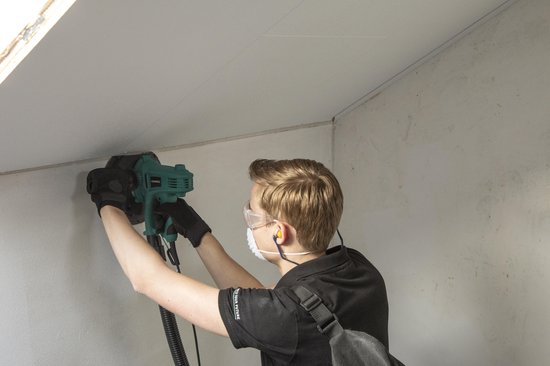 VONROC DS501AC Schuurmachine – 750W – Ø180 mm Schuurzool – Met Stofafzuiging - Slang - Opvangzak - 8 Schuurvellen