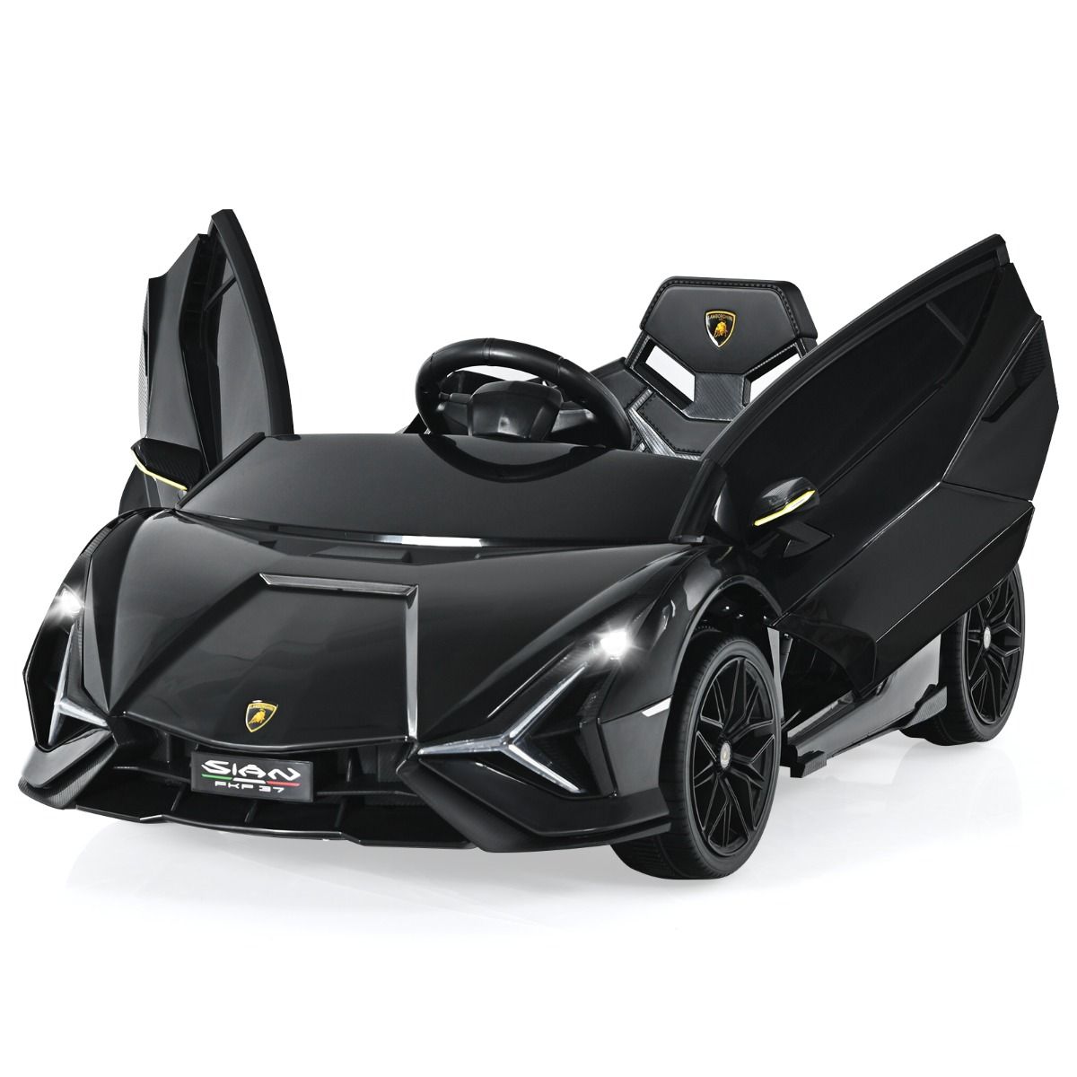 Coast Elektrische Kinderauto - 2,4G afstandsbediening - LED koplampen en muziek - zwart