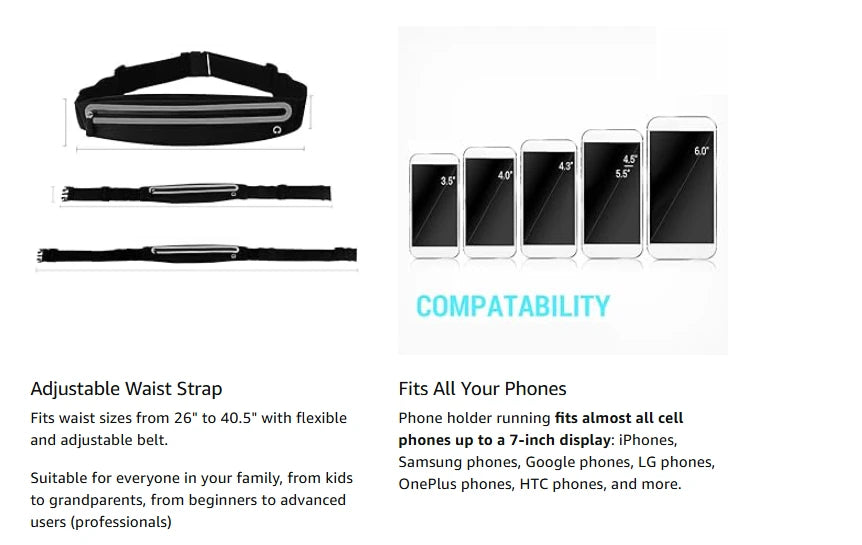 GoZone Full Reflective Body Slimline Heuptas met ritsvak - Draagbare telefoonhouder