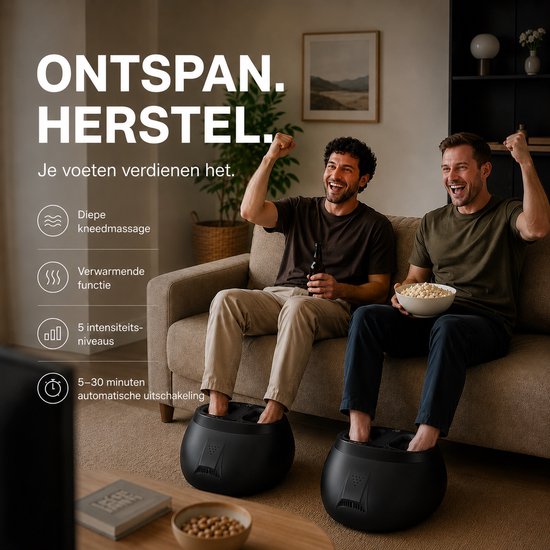 Northwall Voetmassage Apparaat - Shiatsu Voetmassage Met Luchtcompressie en Infrarood Warmte - Voor Verbeterde Bloedcirculatie, Ontspanning En Herstel - Inclusief Afstandsbediening