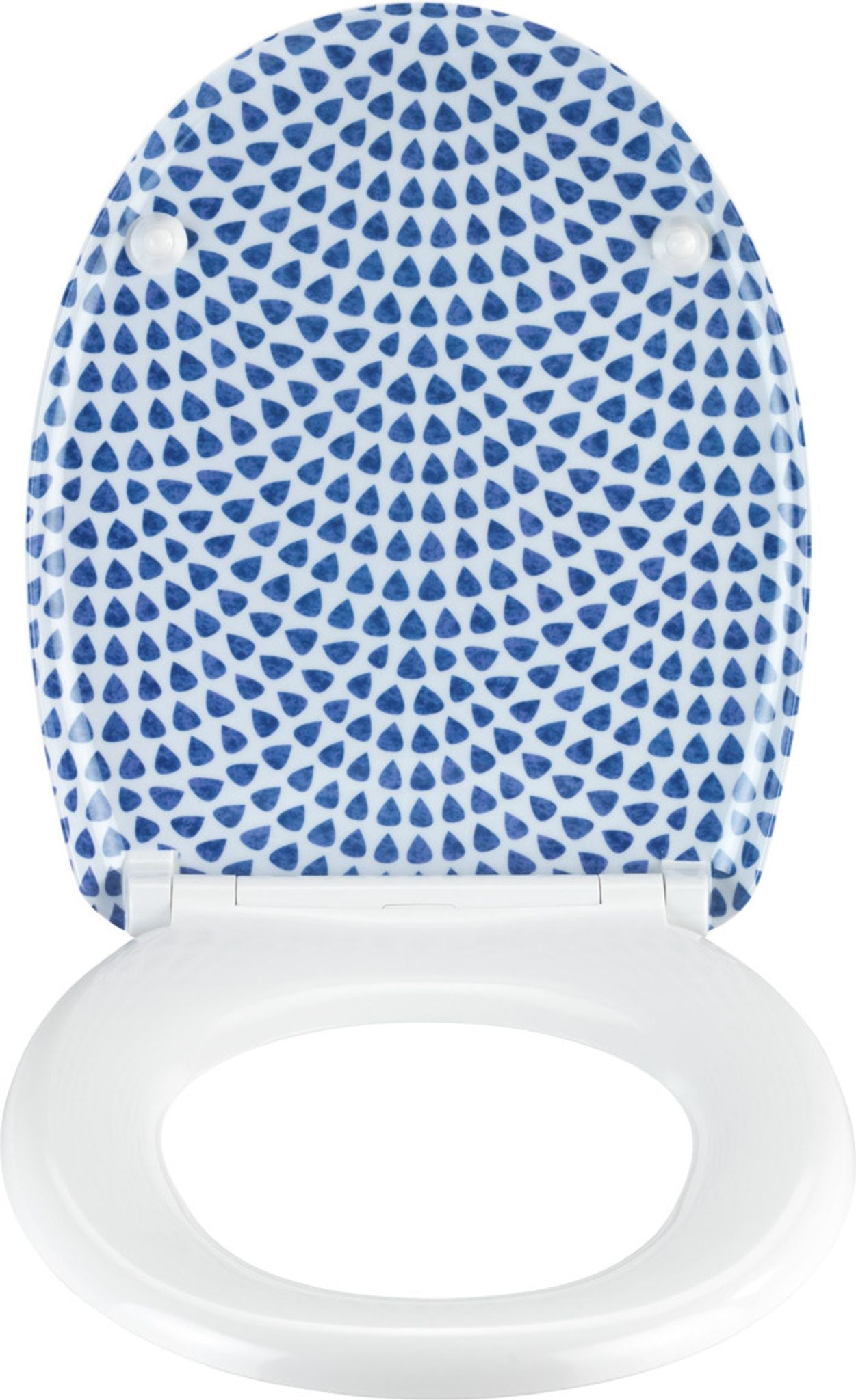 Wenko WC-bril Sevilla Duroplast met Soft-Close Systeem - 38 x 45 cm - Blauw Wit