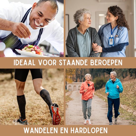 Sandside Compressiekousen Premium Dagelijks Gebruik - 2 Paar - Steunkousen Vrouwen en Mannen - Compressie sokken - Hardloopsokken - Sportsokken - Maat 36-40 S/M
