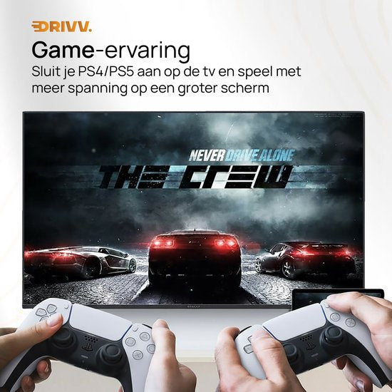 Drivv. Premium HDMI Kabel 2.0 - Ultra HD 4K 60Hz - HDMI naar HDMI - Geschikt voor gameconsoles - 10 meter - PVC - Grijs