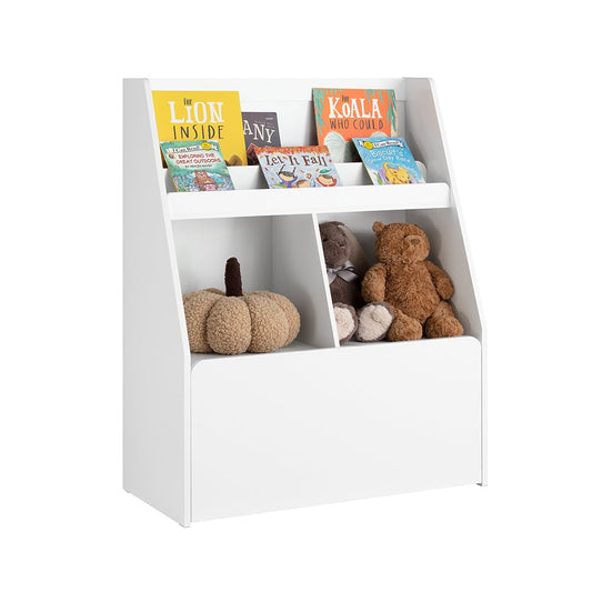 SoBuy Kinderboekenkast met opbergvakken - Max. 60 kg - 80 x 40 x 100 cm - Wit