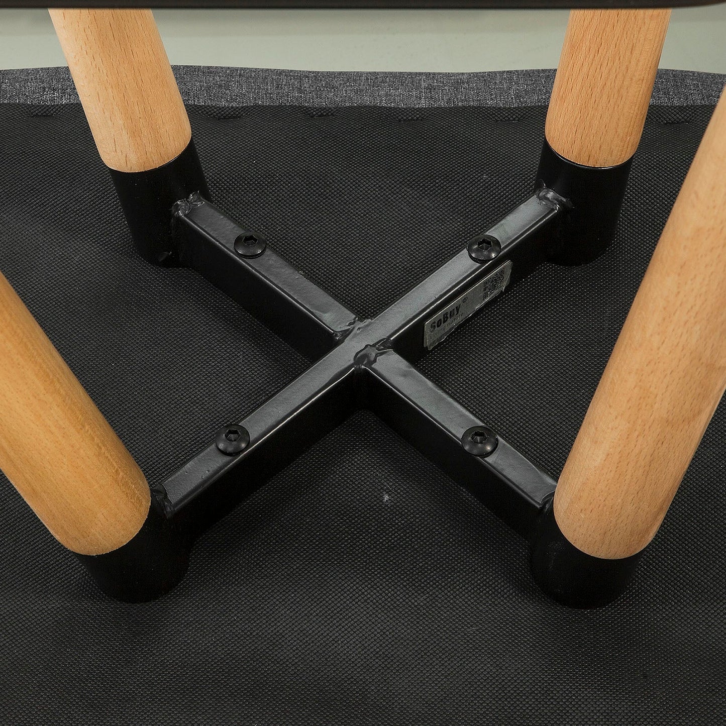 SoBuy set van 2 Barkrukken - Met Rugkruk - Donkergrijs - 92x44x44 cm - 68 cm Zithoogte