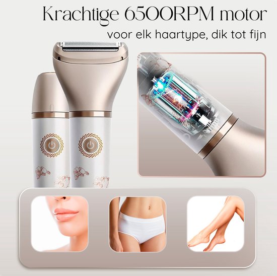 2-in-1 Ladyshave Gezicht - Oksels - Benen - Bikinilijn - Sansbeauté® - Scheerapparaat Vrouw - Ontharingsapparaat Electrisch Ontharen - Gezichtsontharing Dames - Trimmer Vrouw - Ladyshaves Bikini - USB Oplaadbaar