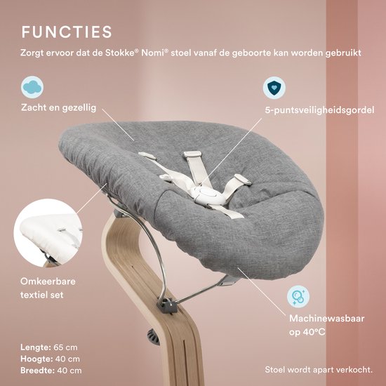 Stokke Nomi Newborn Set Zwart Grijs Zand