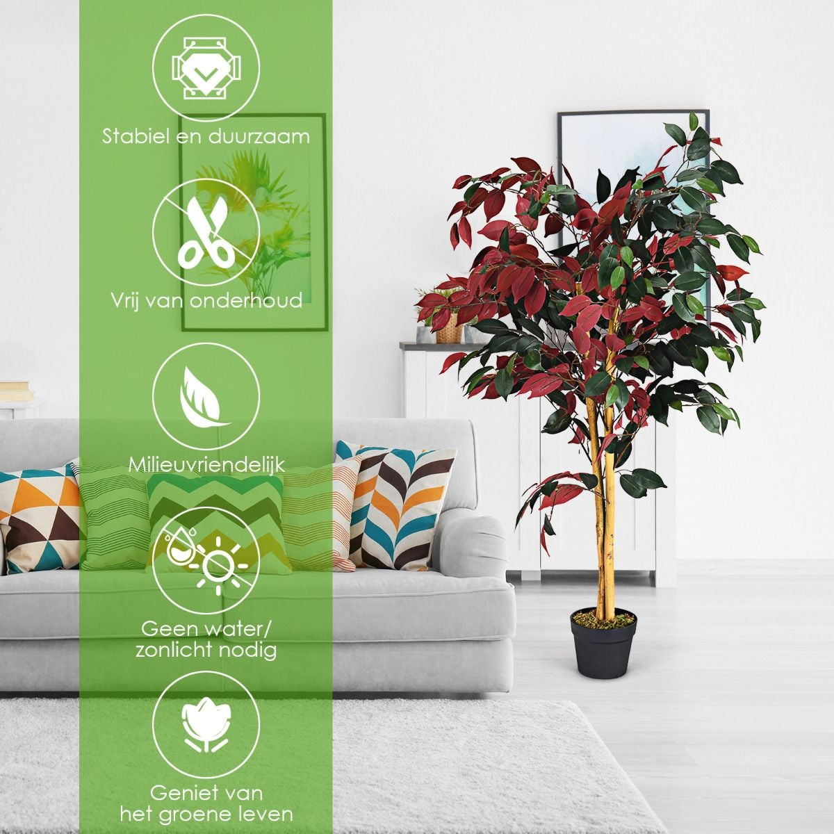 Coast 120 cm grote groene ficus boom in de pot met kunstmatige boom realistische groene planten