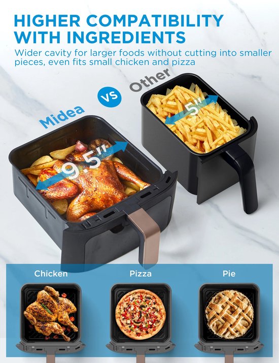 Air fryer MF-CY110A - Heteluchtfriteuse - dubbele stapel - overlappende heteluchtfriteuse - slimme wifi-synchronisatie met Alexa - 11L XL verticaal ruimtebesparend ontwerp - 10-in-1 mandgrillpan - geschikt voor 3 tot 8 personen - 2400 W