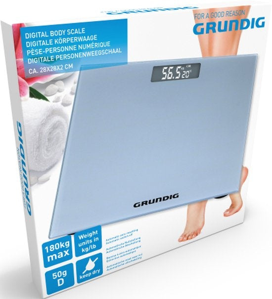 Grundig Weegschaal - Digitale Personenweegschaal - Van 2 kg tot 180 Kg - Grijs