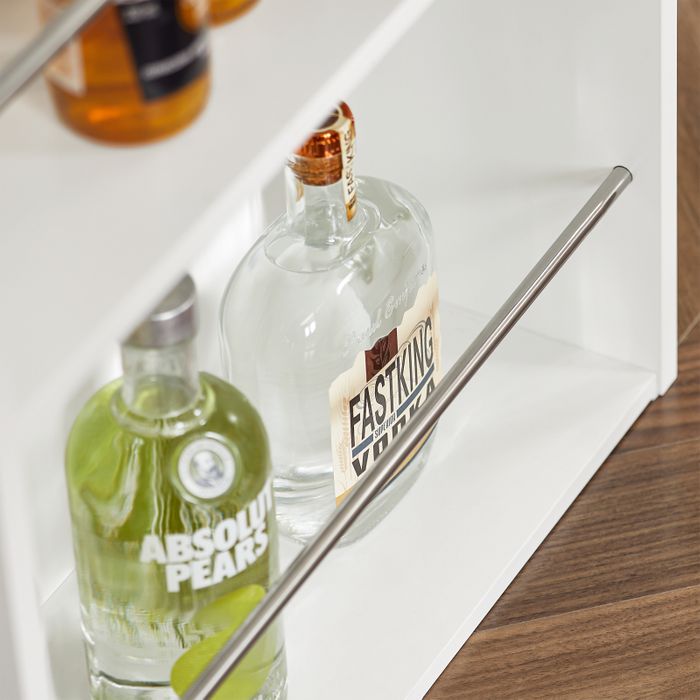 SoBuy Bartafel Wit - 112 x 57 x 106 cm - Met 3 Opbergplanken