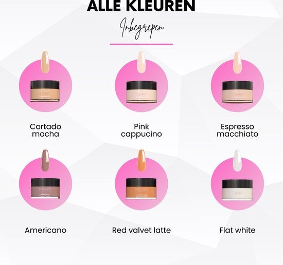 Moods Gellac - Dipping Powder Starters Kit - Coffee Nude - 6 Kleuren - Acryl Nagels Starterspakket - Dip Nagels