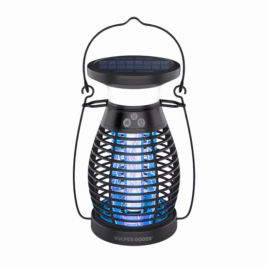 Vulpes Goods® Verjager Muggenlamp PRO – Elektrische Insectenlamp – UV & Nachtlamp – Zonne-energie – Waterdicht