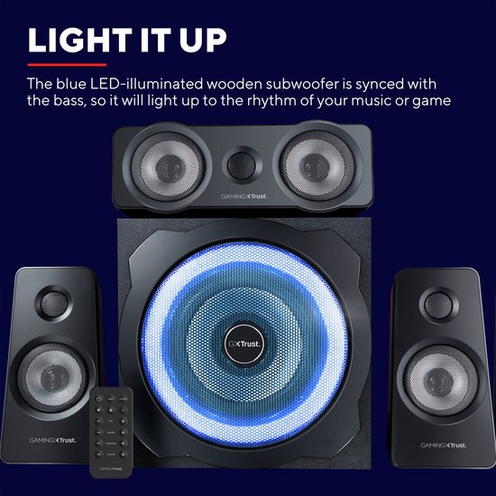Trust GXT 658 Tytan - Gaming Speakerset - 5.1 Surround - 180W Piekvermogen - Zwart