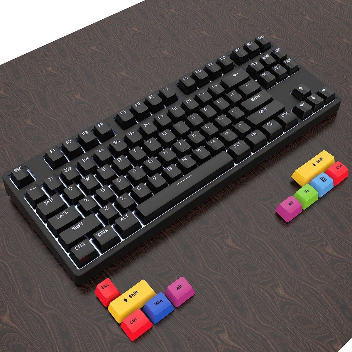 HXSJ L600 Bedraad Mechanisch Gaming Toetsenbord - QWERTY - 87 Toetsen - Rode Schakelaar - Zwart