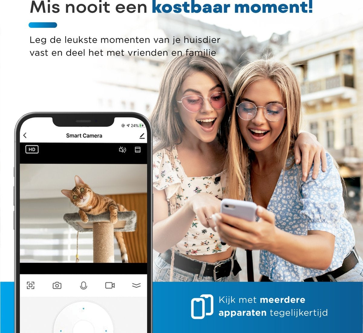 AyeCam Huisdiercamera - Met App - Incl. 32GB SD - WiFi - Beweeg & Geluidsdetectie - Beveiligingscamera