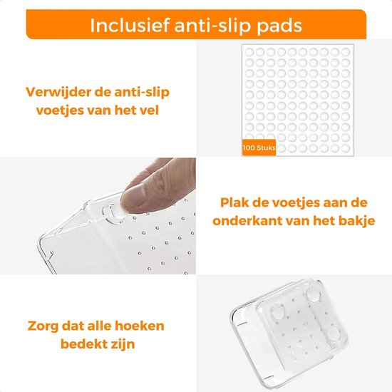 Posity Lade Organizer - 16 Stuks - Organizer Bakjes - Lade Bakjes - Opbergbakjes - Make-up Organizer - Voor Keuken, Badkamer & Bureau - Kunststof - Transparant