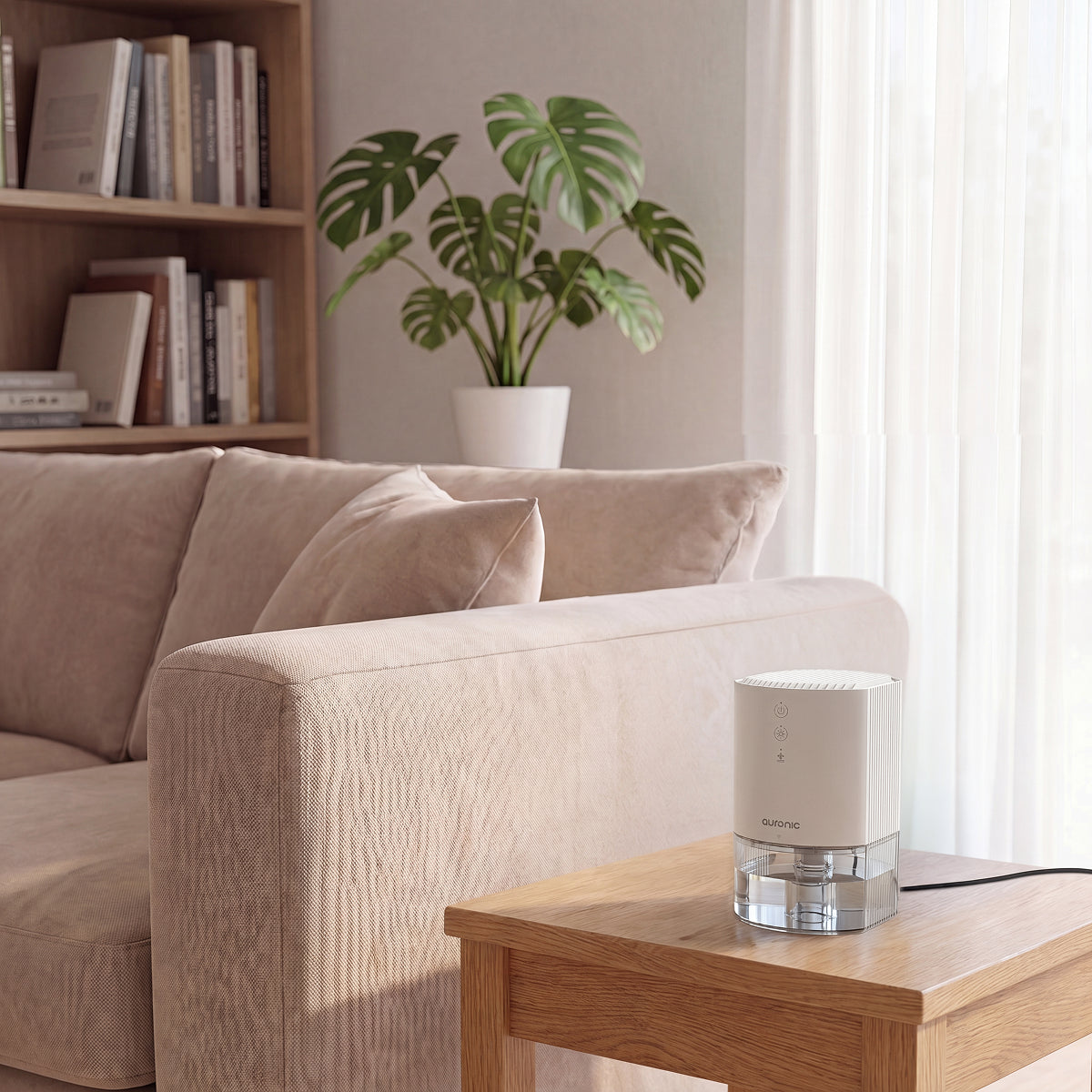 Auronic Luchtontvochtiger Mini XS – 900 ml – 23W – Tot 240 ml per Dag – <40 dB