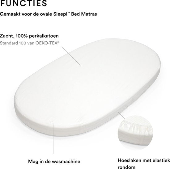 Stokke® Sleepi™ Ledikant Hoeslaken V3 - White