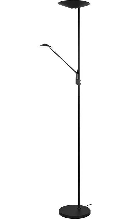 Trio leuchten Brantford - LED Vloerlamp - 36.5W - Aanpasbare Kleur - Dimbaar - Rond - Zwart - Aluminium