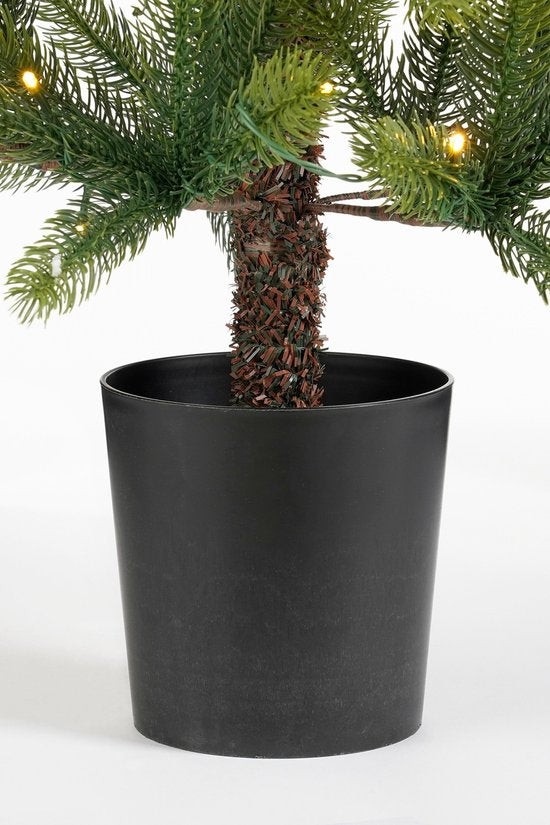 Black Box Trees Nagoya Kunstkerstboom met Verlichting H120 x Ø60 cm - Kerstboom Voor Binnen - Kunstboom met 212 PE Dennentakjes - Slank Model Ø60 cm - Groen