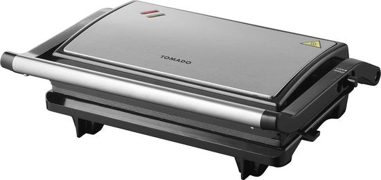 Tomado TGC2001S - Kleine contactgrill - Tosti apparaat - PFAS vrij - Zwart/rvs - 750 watt