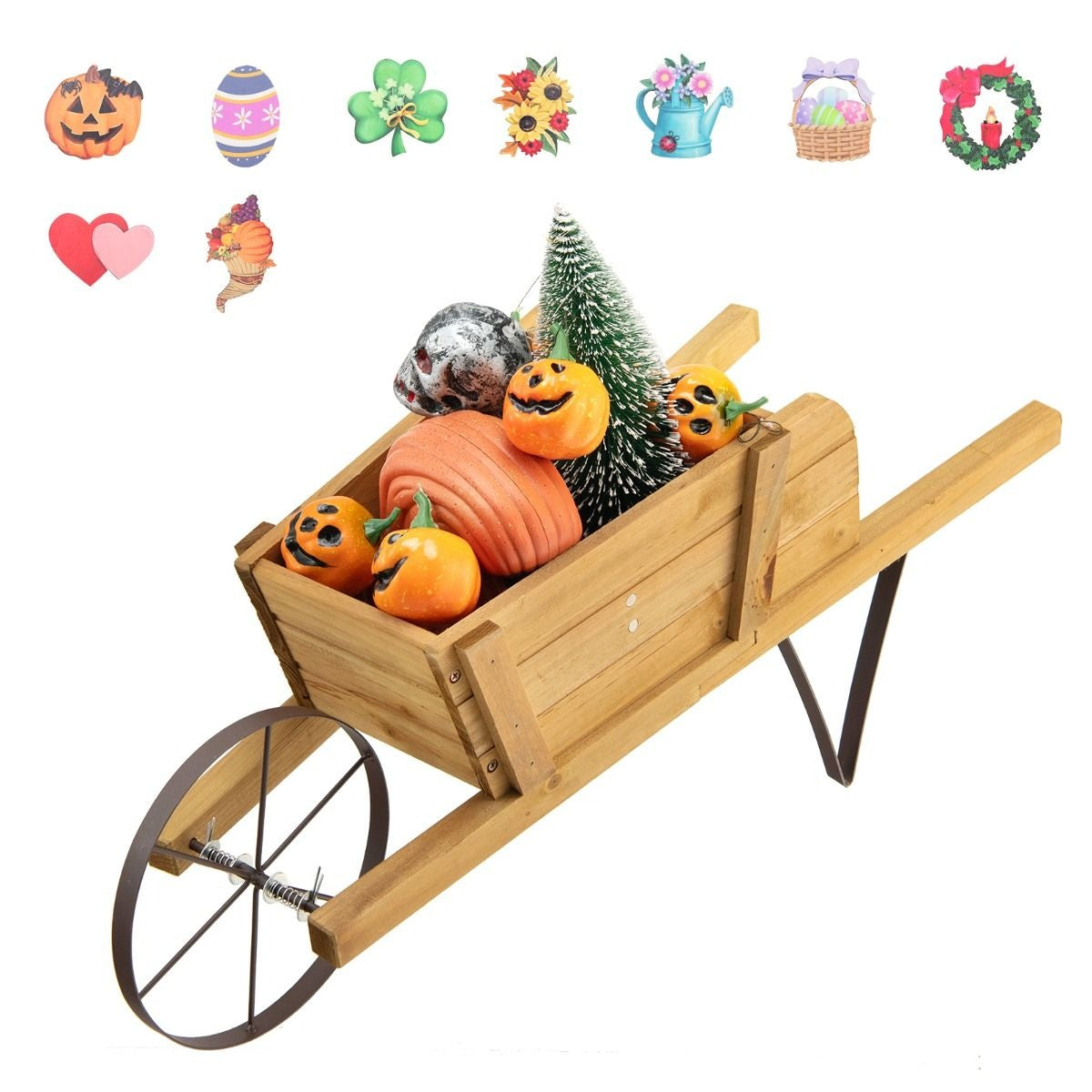 Coast Plantenbak Kruiwagen - Hout - 69,5 x 26 x 29,5 cm