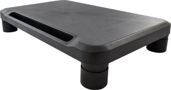 BRASQ Monitorstandaard Zwart MS100 - Monitorverhoger voor Laptop of Beeldscherm - In hoogte verstelbaar 38x24x11,2 cm