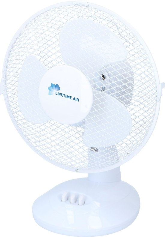 Lifetime Air Tafelventilator - Ø23cm - 2 Snelheden - Kantelbaar - Zwenkfunctie - Wit