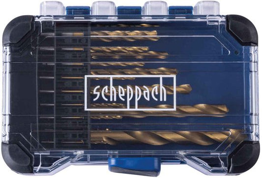 Scheppach HSS Borenset HSS15 - 15-delig - Ø1,5–10 mm - Geschikt voor boren in o.a. hout, kunststof en metaal