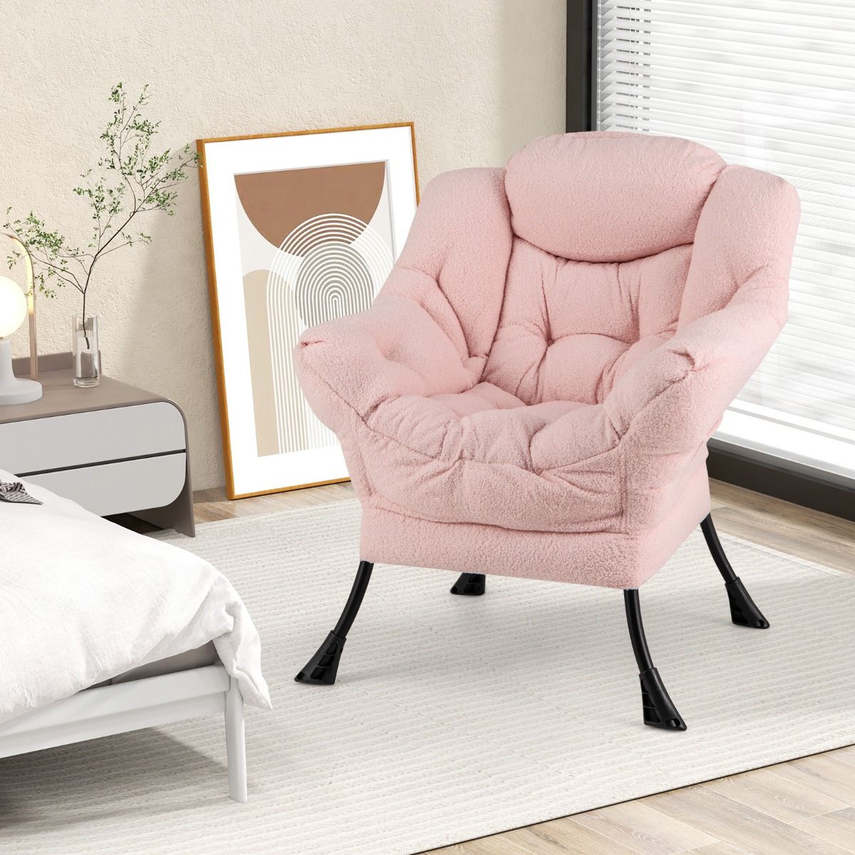 Coast Relaxfauteuil - Ergonomische loungestoel met hoofdkussen - Opbergvak - Beige 80 x 74 x 97 cm