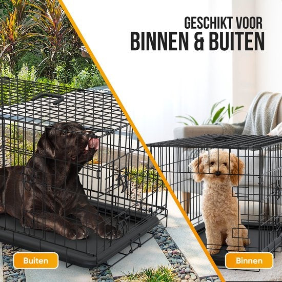 Avalo Hondenbench XXL - Opvouwbare Kooi - 2 Deuren - 122x74x80 CM