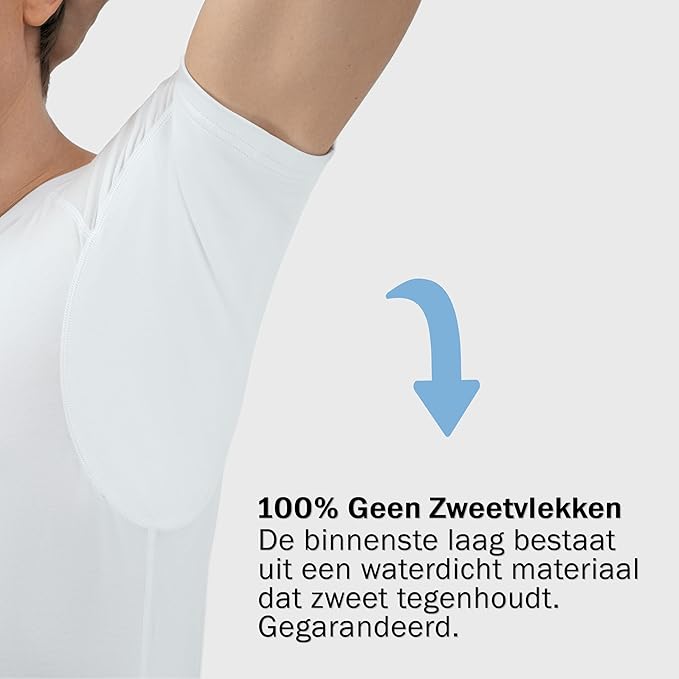 Fibershirts Anti Sweat Ondershirt Heren - Deep V-Neck - ArmPads PRO - Silver Treatment
