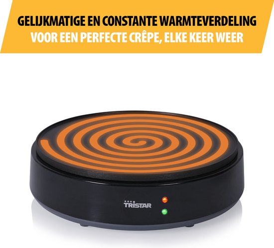 Tristar Pannenkoekenmaker - BP-2627 - 1200W - Crêpemaker - 30cm - Zwart