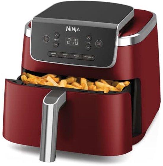 Ninja Airfryer XL PRO AF140EUCM 4,7 liter Vrijstaand Heteluchtfriteuse Cinnamon Rood met 4 kookprogramma's - Beste Koop