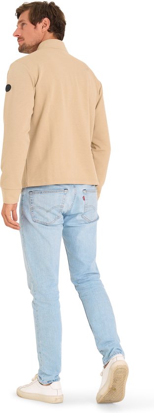 Mario Russo Pique Longsleeve Shirt - Trui Heren - Sweater Heren - Coltrui Heren - XL - Beige
