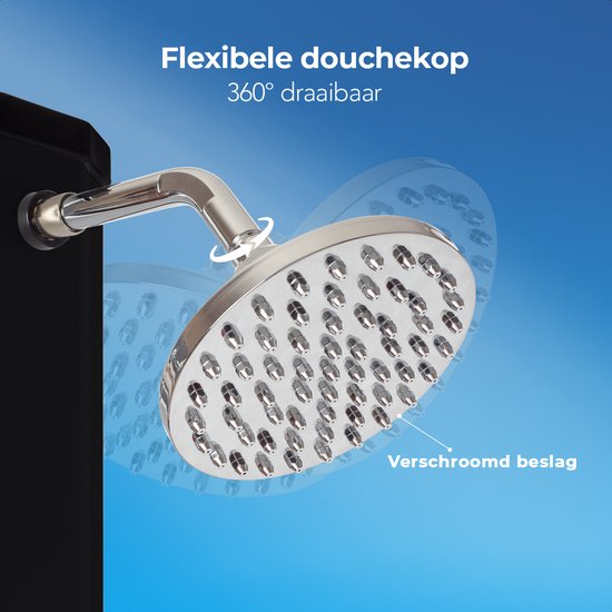LifeGoods Buitendouche - Solar - 360° Draaibare Douchekop - 35L - Zwart