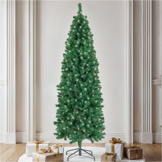 Tectake Kunstkerstboom Comet 180 cm - 200 LED’s - 8 Lichtmodi - Groen
