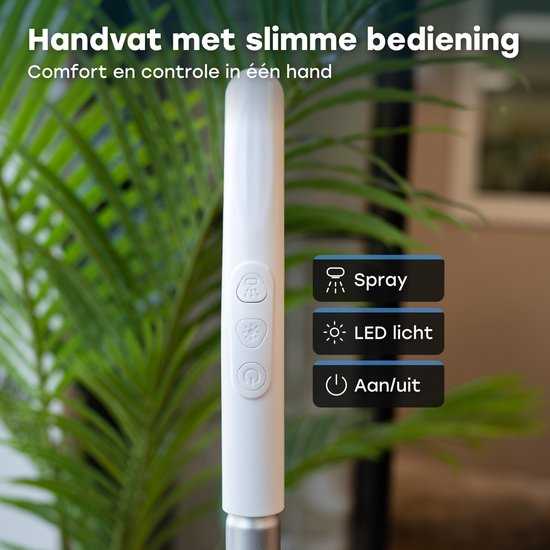 Ølven Elektrische Dweil - Draadloos - Dweilsysteem - Vloerreiniger - Sprayfunctie - LED Verlichting - 50W - Verstelbaar - Wit