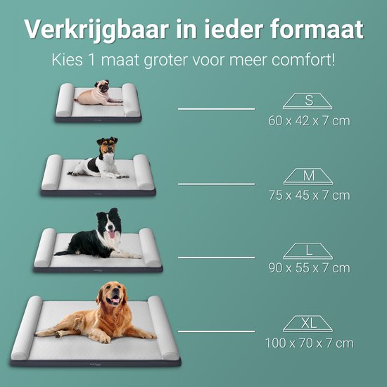 CozySense® Orthopedisch Hondenkussen 100 X 70 cm - Maat XL - Waterdicht - Geschikt Als Benchkussen & Hondenbed - Wasbare Hoes - Wit
