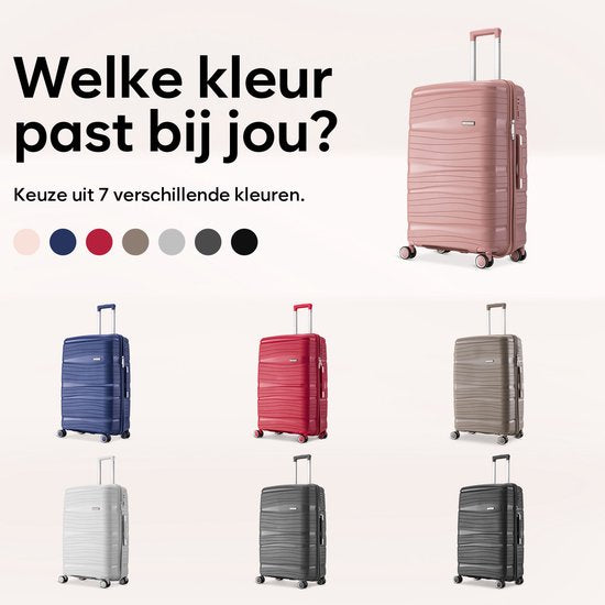 SC Travelin' Charm - 28-inch Grote Reiskoffer - Cijferslot - 75 x 51 x 31 cm - 98L - Lichtgewicht, Waterdicht & Duurzaam - Roze