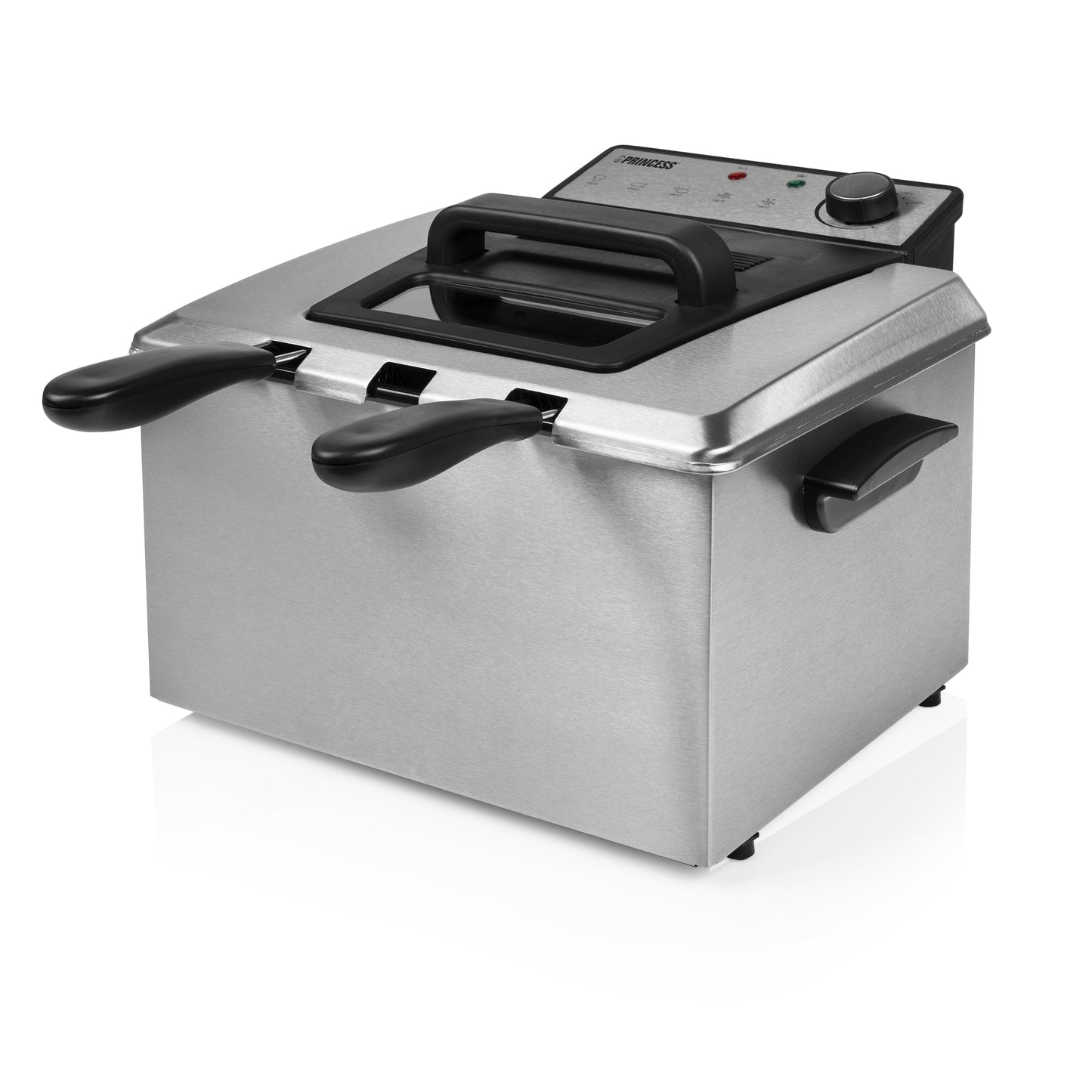Princess 185000 Friteuse - 5L - 3270W - 3 Frituurmanden - RVS/Zwart