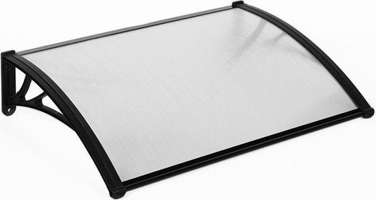 909 Outdoor Weerbestendige Deurluifel - Overkapping - UV-polycarbonaat en Aluminium - 100 x 80 cm