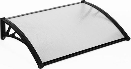 909 Outdoor Weerbestendige Deurluifel - Overkapping - UV-polycarbonaat en Aluminium - 100 x 80 cm