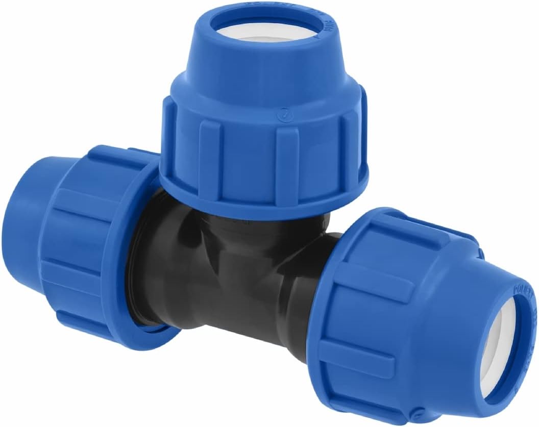SmartProduct T-stuk 20 x 20 x 20 mm – PP klemfitting – Zwart/Blauw